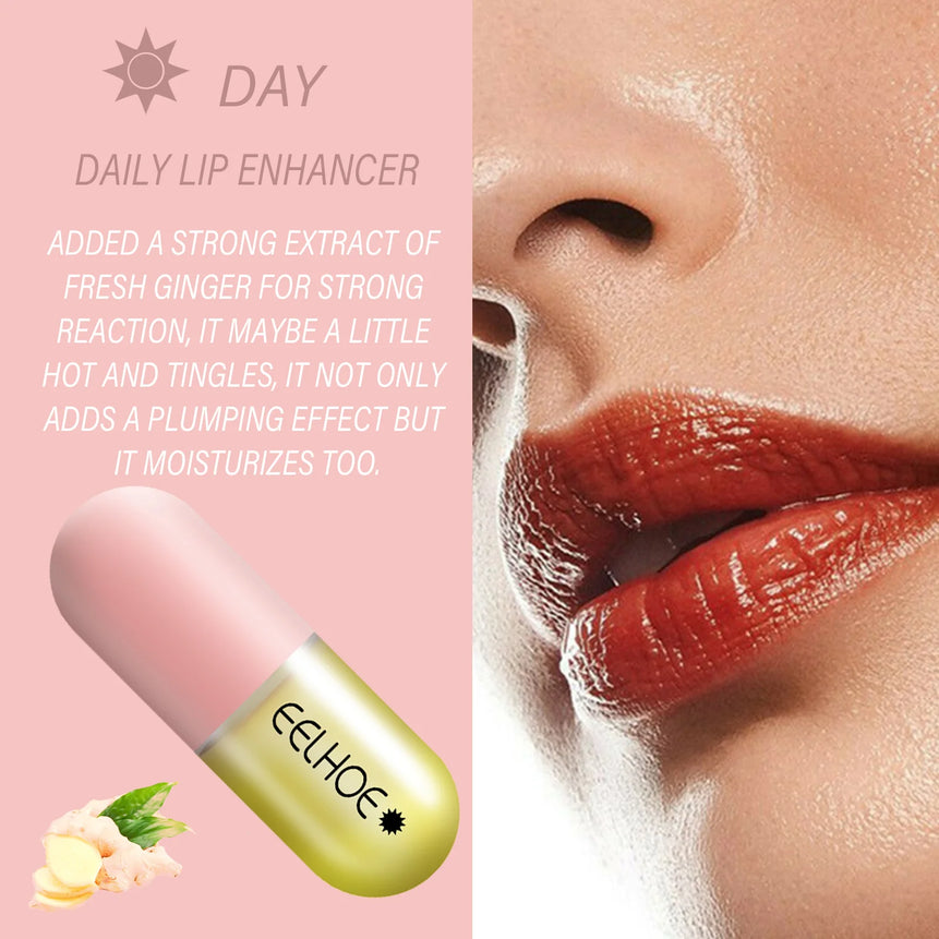 EELHOE Lip Plumper Set Plump Lips Increasing Elasticity Long-lasting Moisturizing Reduce Fine Line Brighting Sexier Lip Capsules