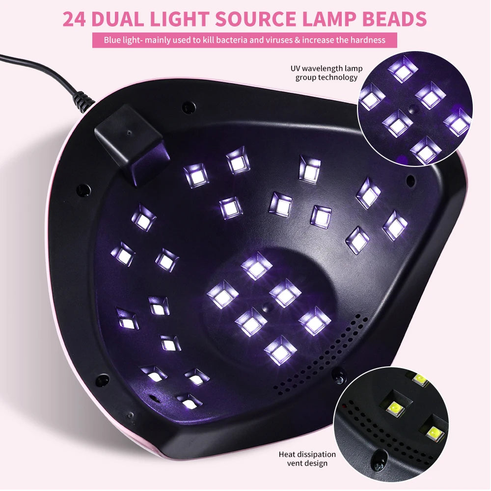 Nail UV Dryer Machine Professional 24 LED UV Manicure Lamp Home Use Nail Lamp For Drying Polish Varnish With USB Cable