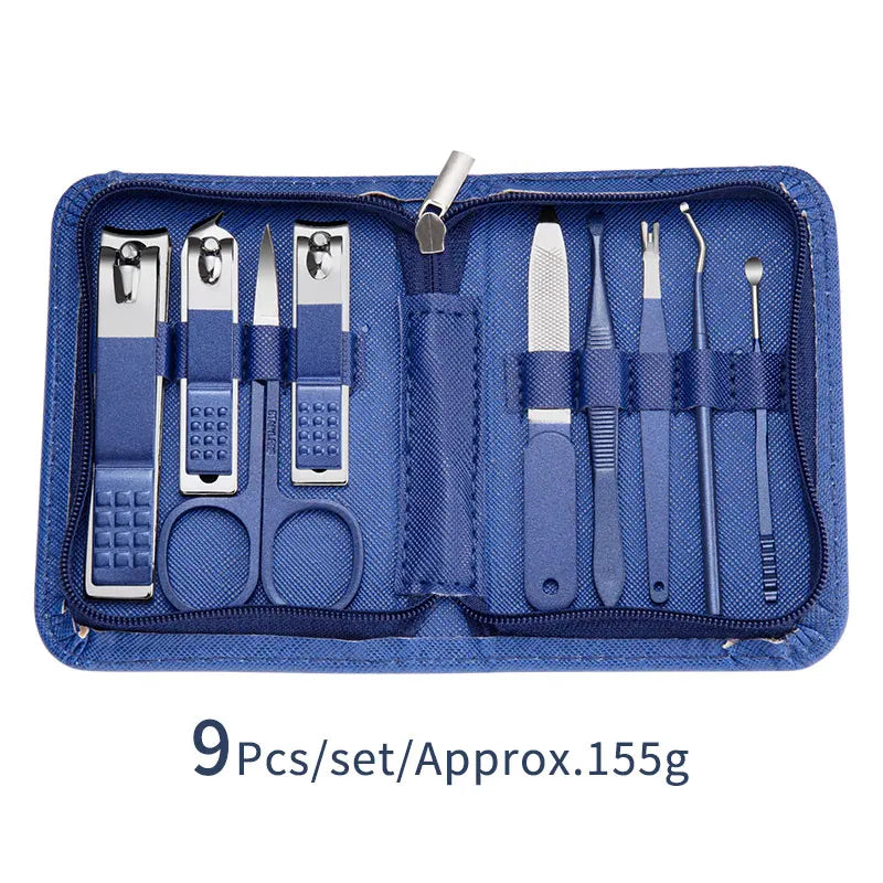 Nail Art Set Scissors Nail Clippers Set Stainless Steel Cutter Pedicure Beauty Manicure Kit with Travel Case Kit 9/18/26Pcs