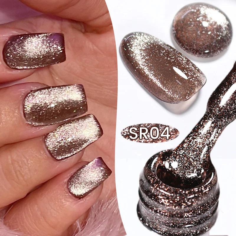 BORN PRETTY 10ml Black Glass Cat Magnetic Gel Nail Polish Silver Gold Glitter Semi Permanent Soak Off UV LED Gel Varnish