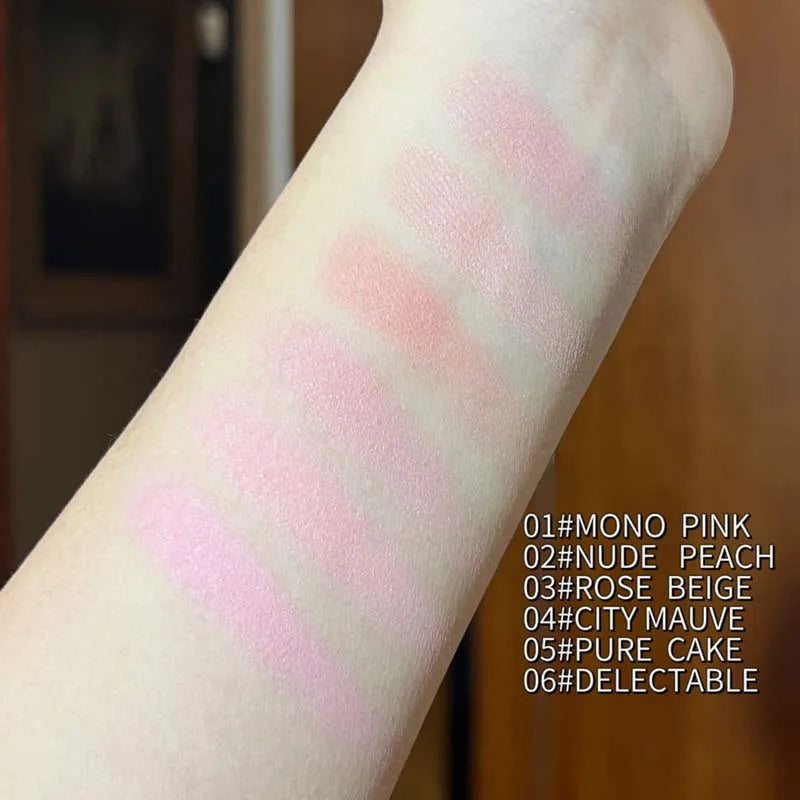HERORANGE Monokrom Serbuk Blush Waterproof, Long-lasting, Peach-orange Soft Matte Natural Blush Rouge