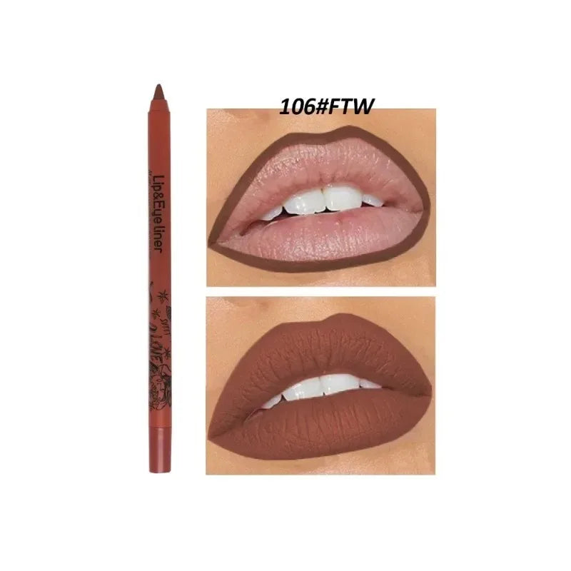 20 Color Matte Lip Liner Outline Lipstick Pen Long-lasting Waterproof Lip Tint Pencil Makeup Lip Contouring Pen Woman Cosmetic