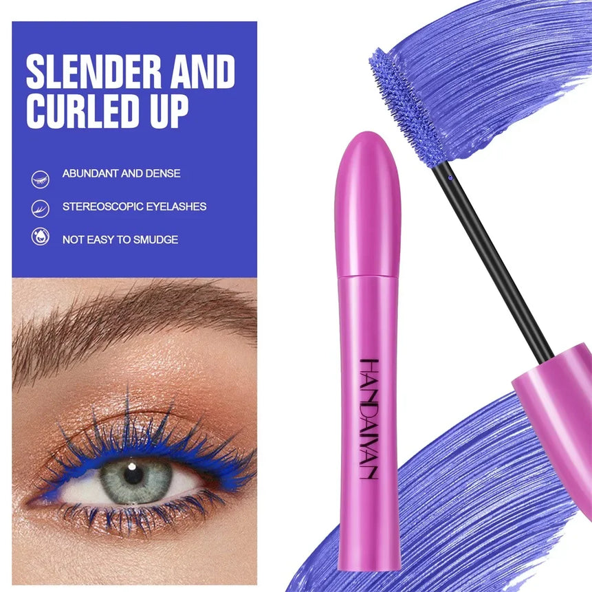 10 Color Waterproof Volumizing Mascara Smudge-Proof Curling Long-Lasting Sapphire Blue Pink Mascara for Bold Eye Look Cosmetics