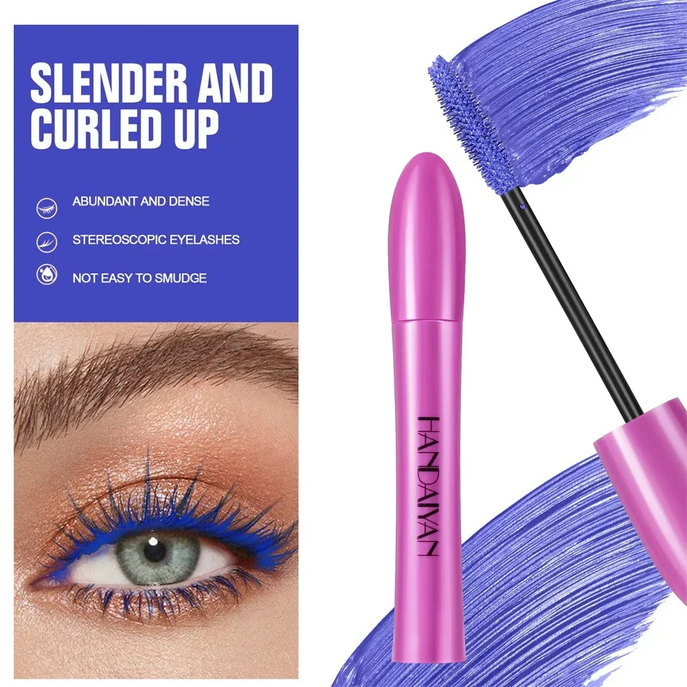10 Color Waterproof Volumizing Mascara Smudge-Proof Curling Long-Lasting Sapphire Blue Pink Mascara for Bold Eye Look Cosmetics