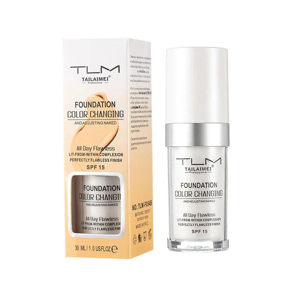 Colour-Changing Liquid Foundation | BB Cream Base, Concealer, Moisturizing Primer, Hides Wrinkles & Lines, SPF15, Suitable for All Skin Tones