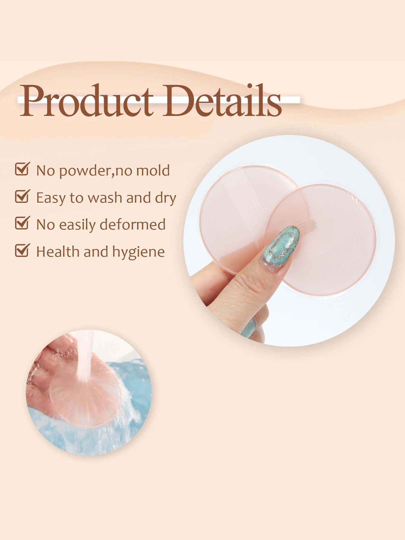 1Pcs Jelly Soft Silicone Gel Powder Puff Sponge for Cosmetic Face Foundation Bb Cream No Powder Eating Powder Makeup Tool
