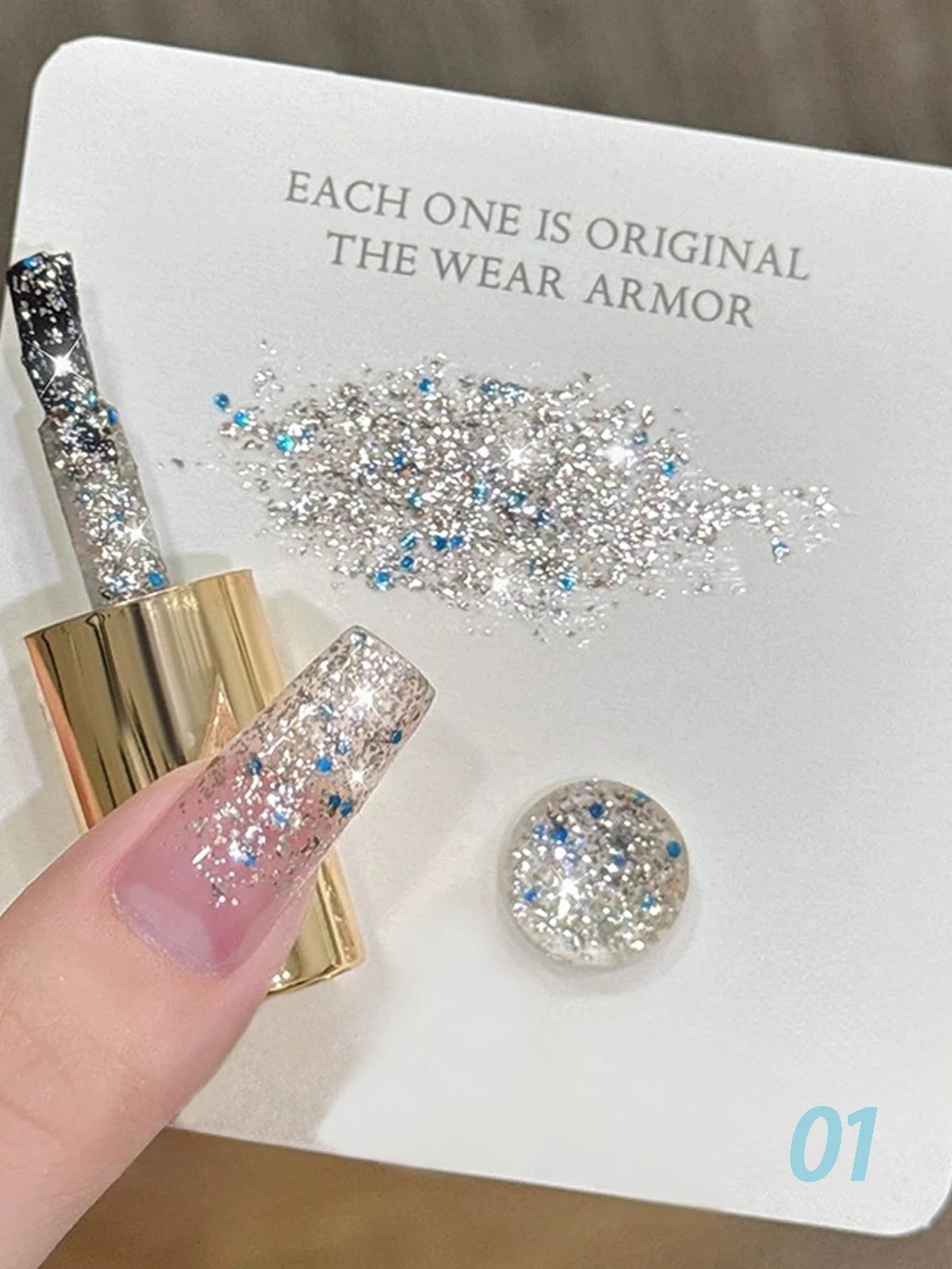 MIANEL1-12pcs 12ML Pink Blue White Green Series With Explosive Glitter Gel Nail Polish, Popular Yun Brocade Diamond Gel Polish
