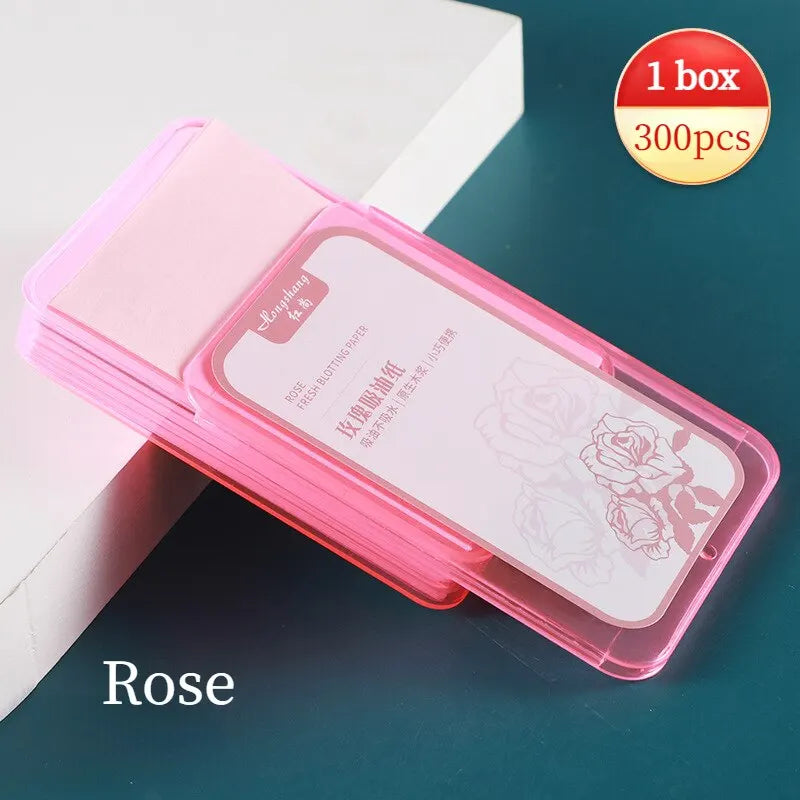 300PCS/Box Face Paper Absorbent Oil Control Face Cleanser Wipes Makeup Cleansing Oil Blotting Sheets Oil Absorbing Paper Tissues