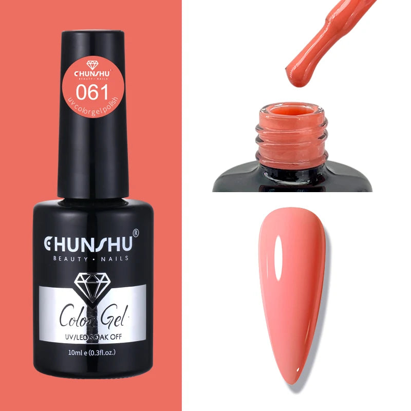 CHUNSHU 10ml Gel Nail Polish Soak Off Semi-Permanent Varnish Professional Salon UV LED Nails Art Gel No Smell All Seasons Colors