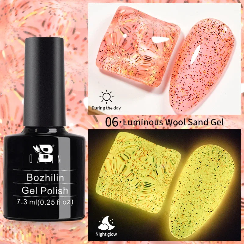 AWStorG 7.5ML Golden Gradient Cat Eye Magnetic Gel Sparkling Glitter Nail Polish Semi Permanent UV Nail Art No Need Base Color