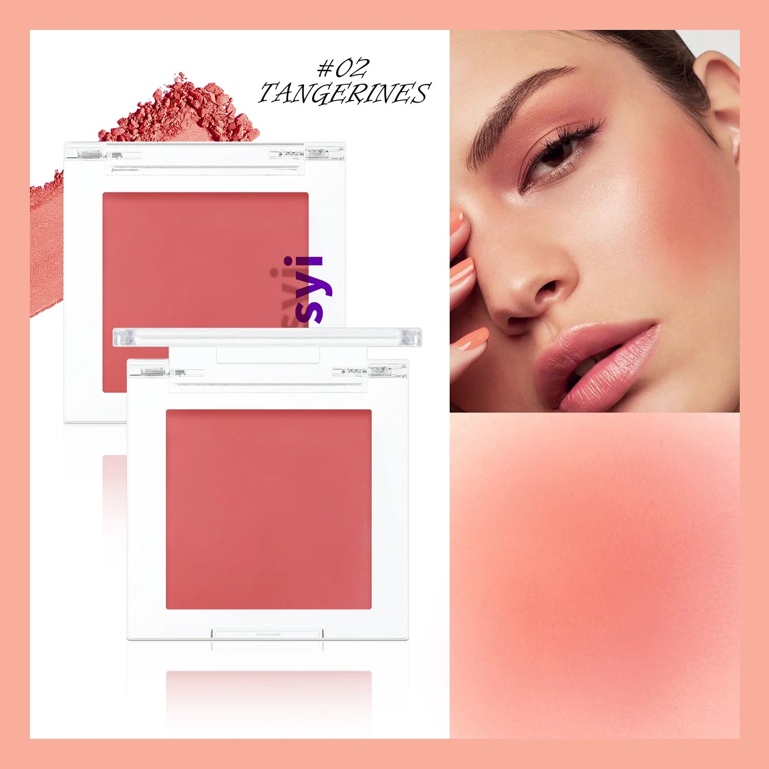 Monochrome blush, brightening matte cosmetics, highlighting, expansion color, youthful and natural makeup