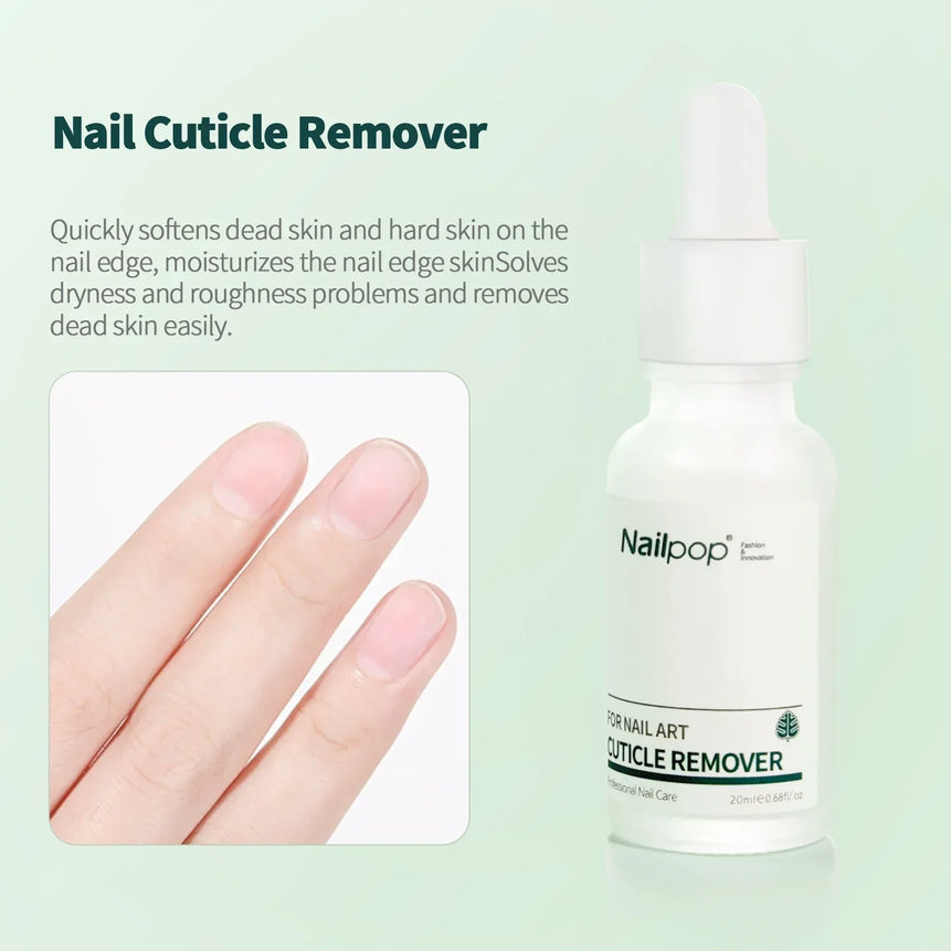 Nailpop Cuticle Remover and Cuticle Oil Repair Nail Care Kit Nail Treatment for Damaged Nails Dead Skin Remover Manicure