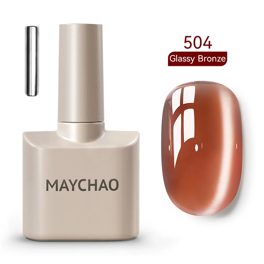 MAYCHAO 10ml Cat Magnetic Gel Nail Polish Cat Eye Glitter Effect Semi Permanent Soak Off UV Gel Varnish Manicure For Nail Art
