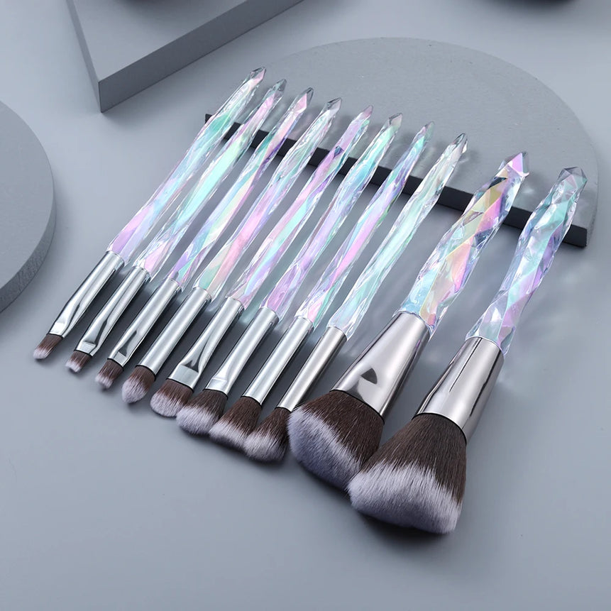 5/10 makeup brushes, crystal-textured makeup brush set, loose powder contouring eyeshadow suitable for ladies/girls