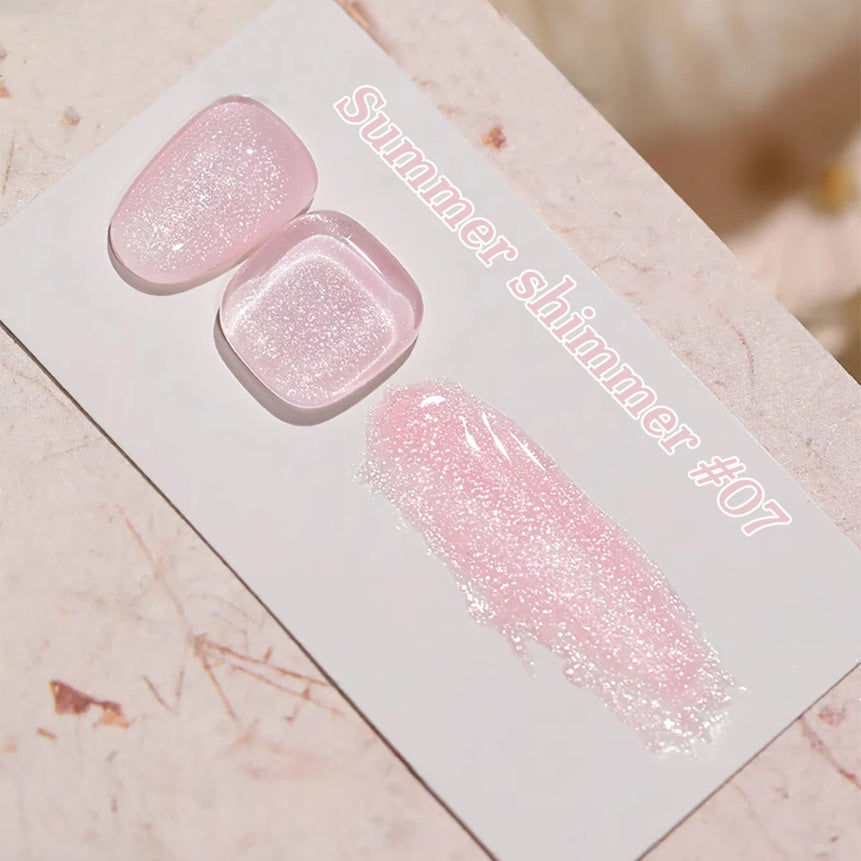 MIANEL1-12pcs 12ML Pink Blue White Green Series With Explosive Glitter Gel Nail Polish, Popular Yun Brocade Diamond Gel Polish
