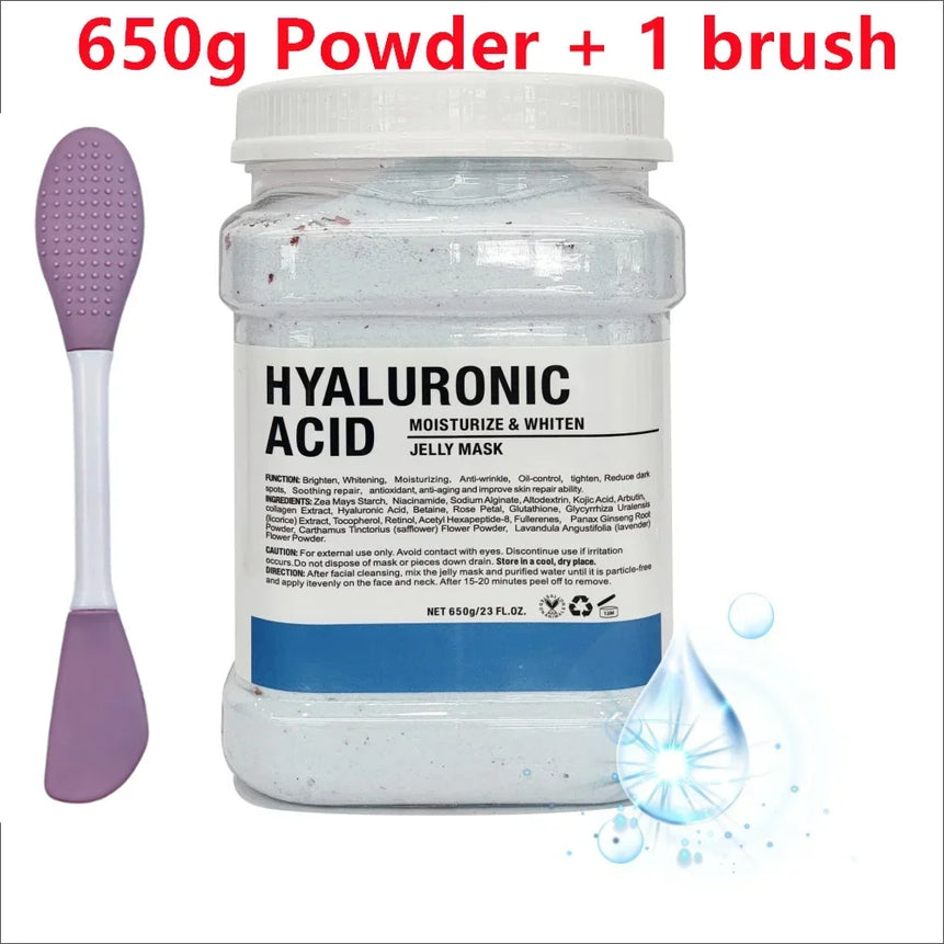650g Chamomile Hyaluronic Acid Facial Moisturizing Mask Powder with Silicone Brush Increasing Skin Elasticity Rose Jelly Mask