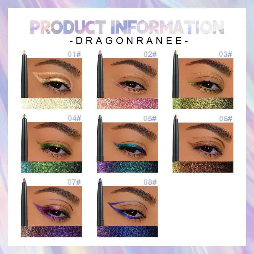 Diamond Shiny Eyeliner Pencil Waterproof Chameleon Eyeliner Gel Metallic Eyeshadow Liner Pearl Gloss Color Aurora Eyes Make up