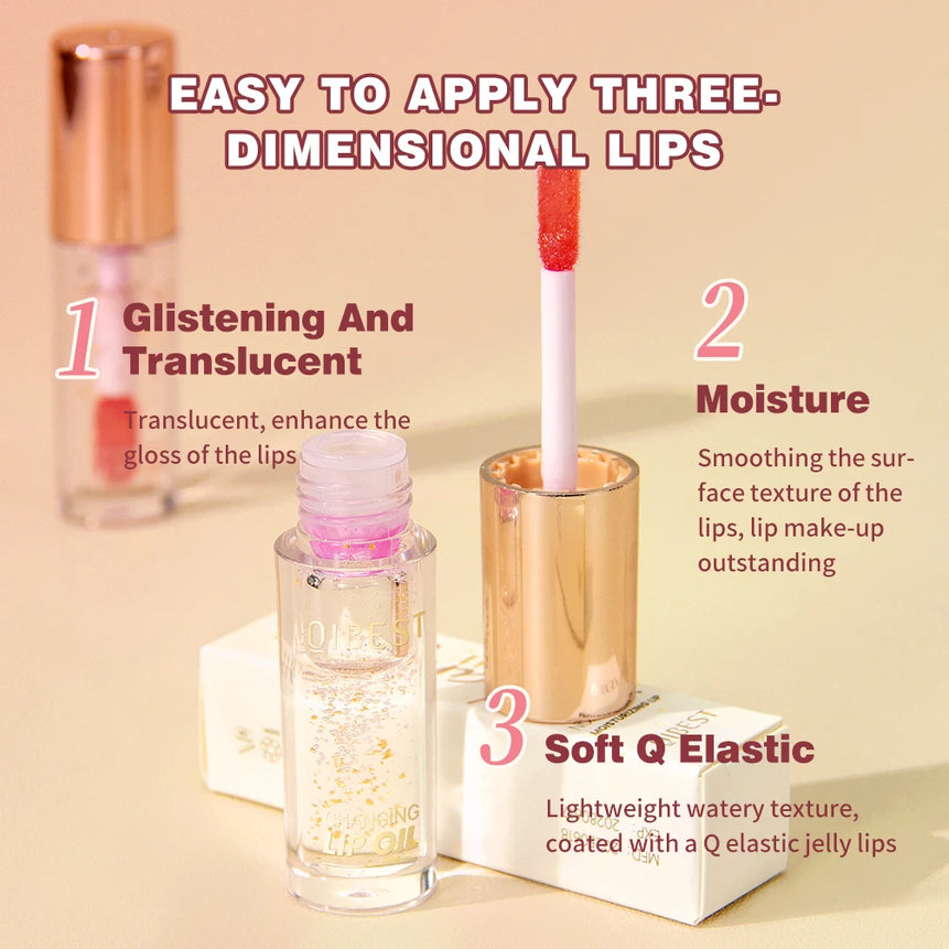 QIBEST Color Changing Lip Oil Moisturizing Transparent Jelly Lip Balm Long-term Lipgloss Nourishes Lip Plumper Oil Makeup New