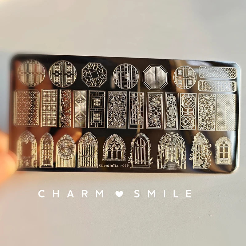 Cartoon Characters Stamping Plates  French Line Geometry  Flowers Leaves Animals Image Stainless Steel Nail Art Template Stencil
