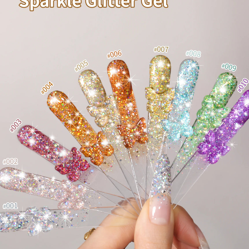 1/ 10pcs 15ML Glitter Silver Color Nail Gel Polish Semi-permanent Varnish Soak Off Nail Art  UV LED Gel Manicure For Summer