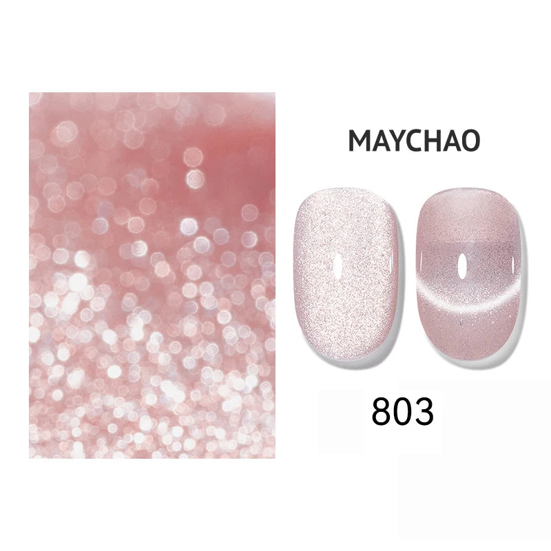 MAYCHAO 10ml Cat Magnetic Gel Nail Polish Cat Eye Glitter Effect Semi Permanent Soak Off UV Gel Varnish Manicure For Nail Art