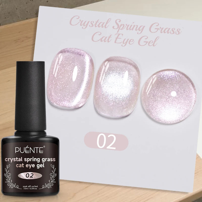 PUENTE 7.5ML Red Flame Reflective Gel Nail Polish Flash Sparkling Red Glitter Nail Gel Soak Off UV Semi-permanent Nail Varnish