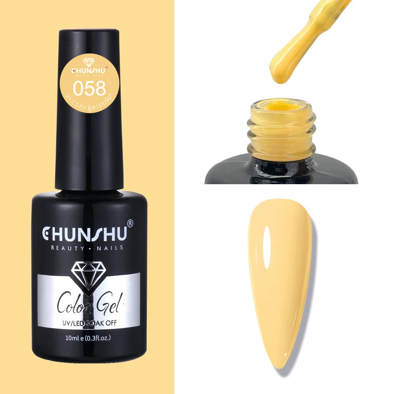 CHUNSHU 10ml Gel Nail Polish Soak Off Semi-Permanent Varnish Professional Salon UV LED Nails Art Gel No Smell All Seasons Colors