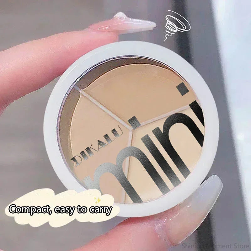 6.5g Natural 3-Color Concealer Palette Cover Dark Circles Acne Pores Creamy Texture Concealer Face Brightening Liquid Foundation