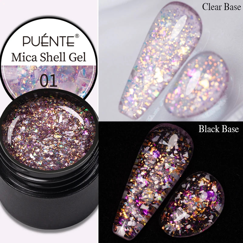 PUENTE Sparkle Platinum Gel Nail Polish 5ML Shiny Gold Silver Glitter Painting Gel Drawing Semi Permanent Varnish For Manicure