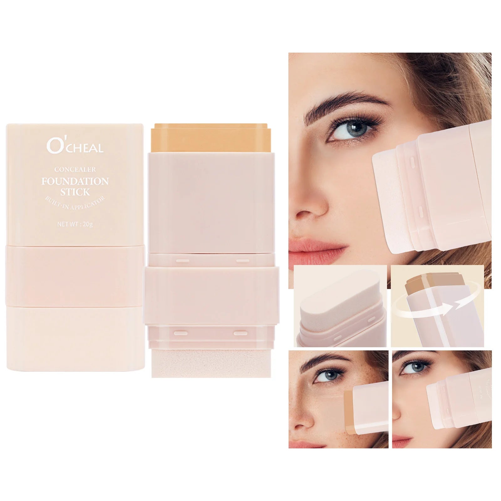 O'cheal Two In One Concealer Foundation Stick Facial Matte Waterproof Bronzer Contouring Face Coverage Moisturizing Makeup Cream