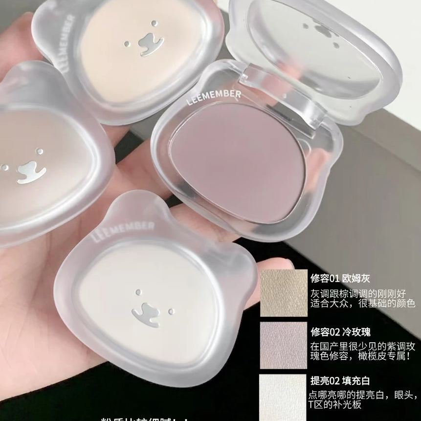 LEEMEMBER Contour Highlighter Powder Matte Fine Powder Longlasting Oil Control Natural Face Bronzer Brighten Makeup