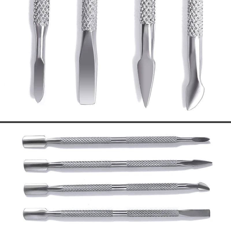 Double-ended Stainless Steel Cuticle Pusher Dead Skin Push Remover for Pedicure Manicure Nail Art Cleaner Care Tool