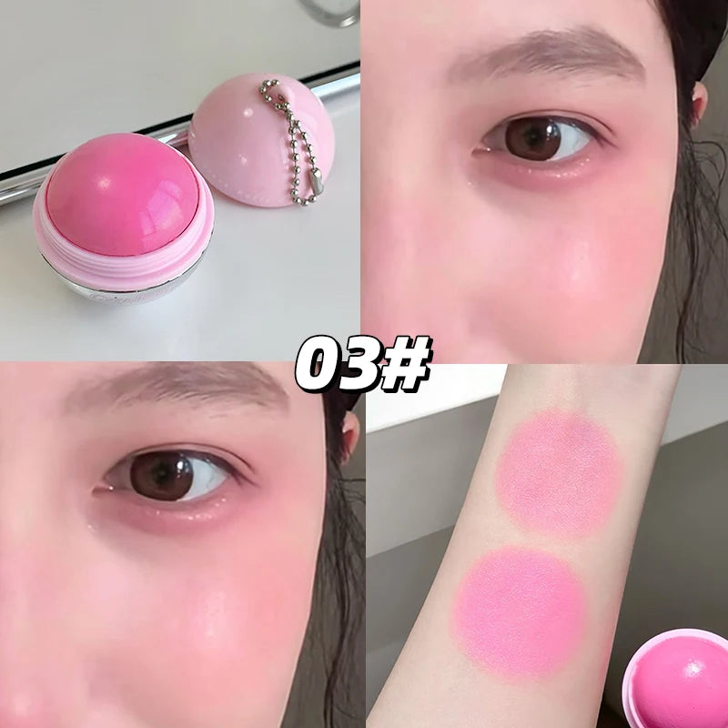 Gege Bear Juice Blush Ball Water Light Blusher Brightening Face Easy Color Multi-Use Blush Makeup Suitable for Lips and Cheeks