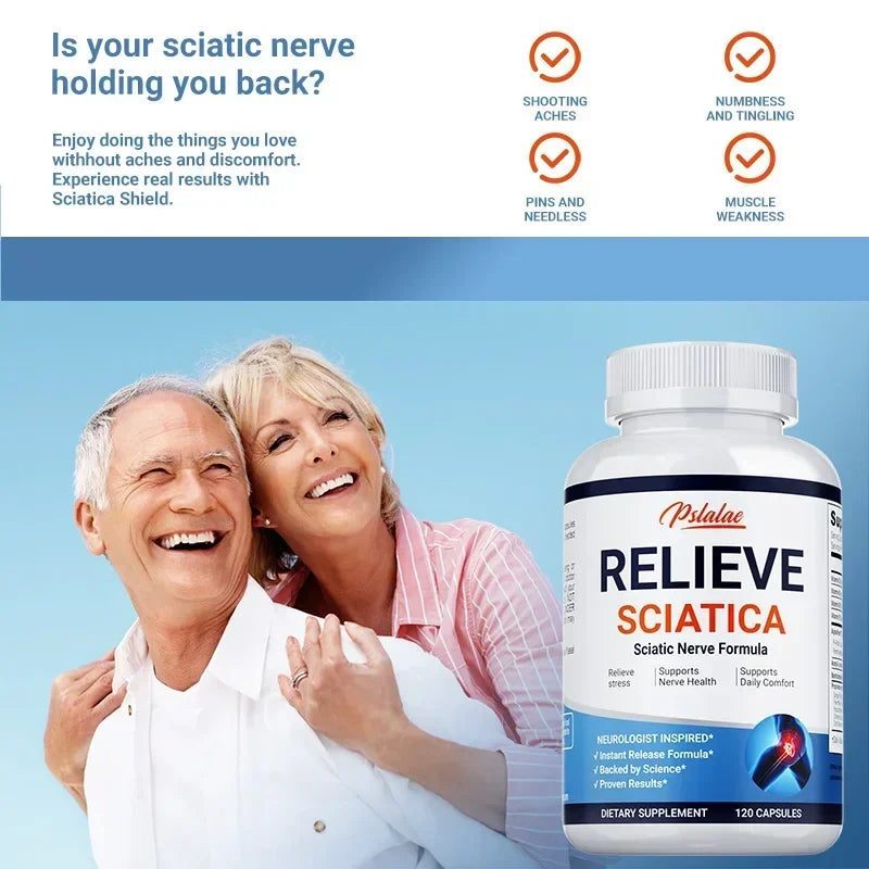Relieve Sciatica Capsules - Reduce Joint Pai,Restore Mobility, Balance Inflammation,Support Nerve & Bone Health - 120 Capsules ﻿