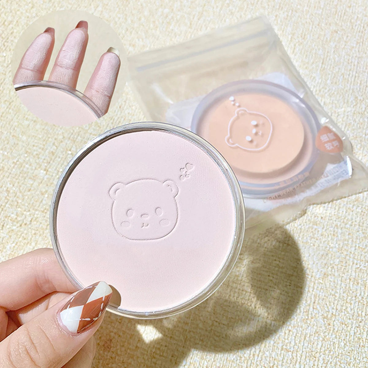 Pressed Powder White Brighten Transparent Oil Control Concealer Lasting Natural Face Makeup Setting Powder Waterproof Cosmetic