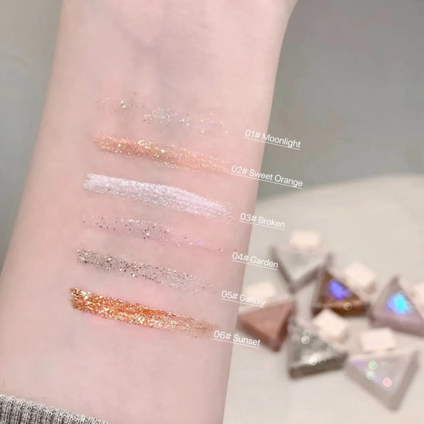 SHAQINUO Glazed Eyeshadow Liquid Pearlescent Glitter Brightens Highlight Silkworm Liquid Eyeshadow