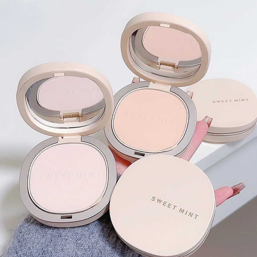 Pressed Powder Transparent White Brighten Oil Control Waterproof Lasting Natural Face Makeup Powder Cosmetic