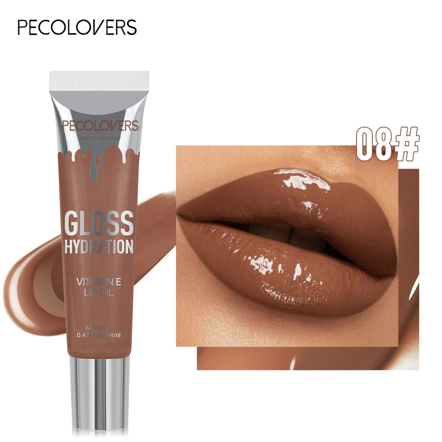 1 PC Shiny Water Lip Oil Lip Gloss Liquid Lipstick Jelly Tube Lip Glaze Moisturizing Shiny Intense Color Lips Beauty Makeup