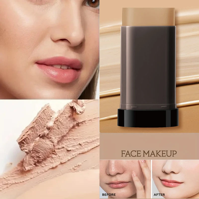 Moisturizing Foundation Stick Lasting Facial Concealer Cream Stick Full Coverage Waterproof Face Base Makeup Flawless Cosmetics