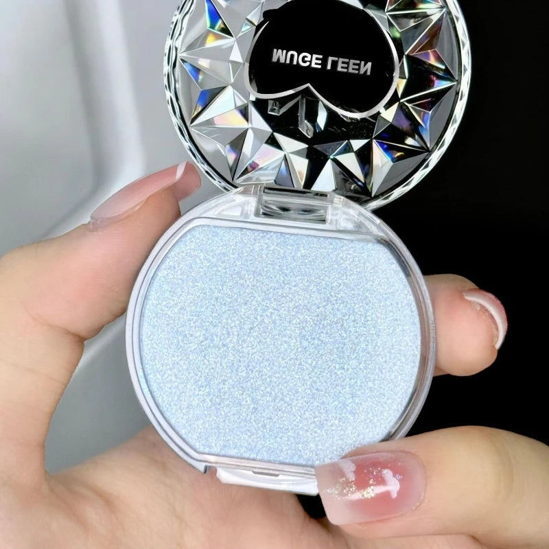 Galaxy Sapphire Highlighter Diamond Sparkle Cream for Eye & Face Glow Long Lasting & Blendable Highlight Cream Makeup Icy Blue
