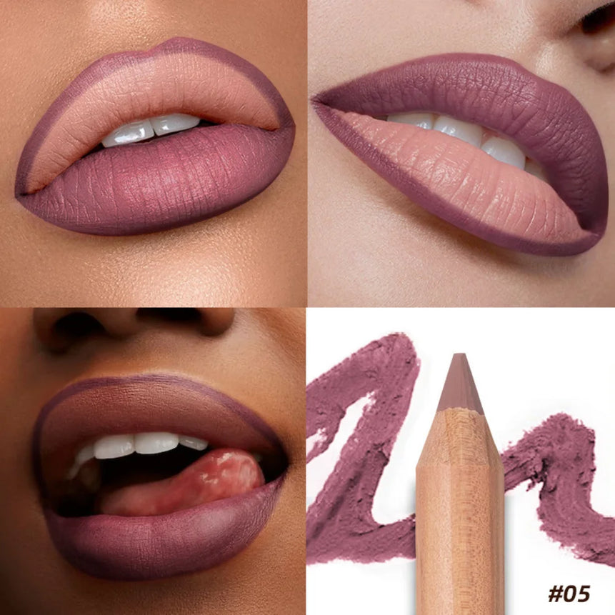 8-colors Matte Lip Liner Pencil Lip Contour Lipstick Pen Nude Brown Lipstick Pencil Natural Lasting Waterproof Lipliner Makeup