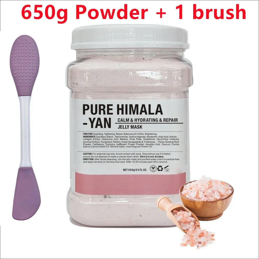 650g Chamomile Hyaluronic Acid Facial Moisturizing Mask Powder with Silicone Brush Increasing Skin Elasticity Rose Jelly Mask