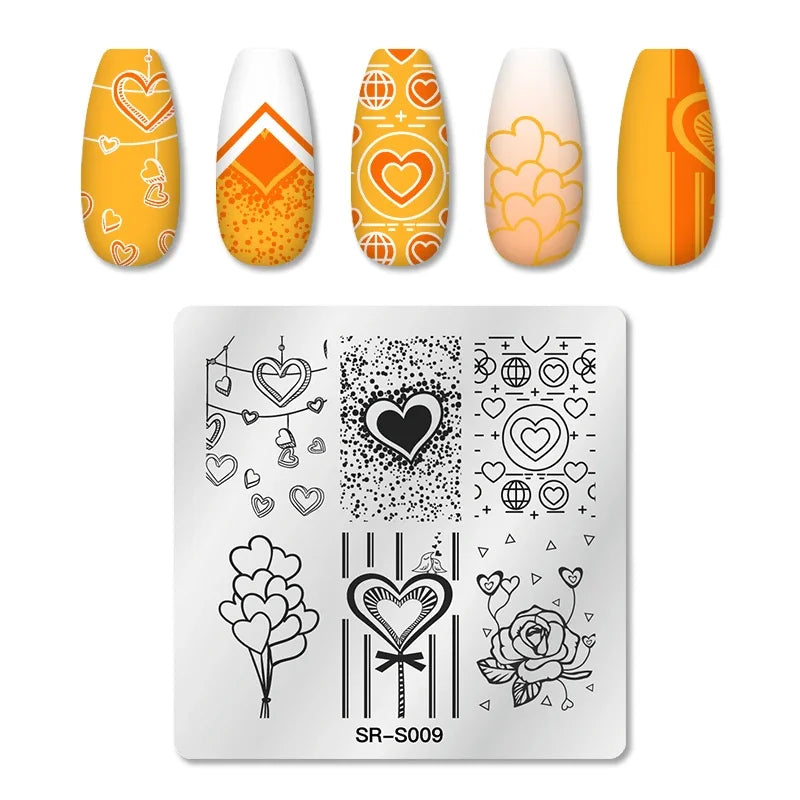 1PC Flower Leaves Line Geometric Stamping Plates Abstract Lady Face Nail Stamp Templates Printing Stencil Nail Art Decoration