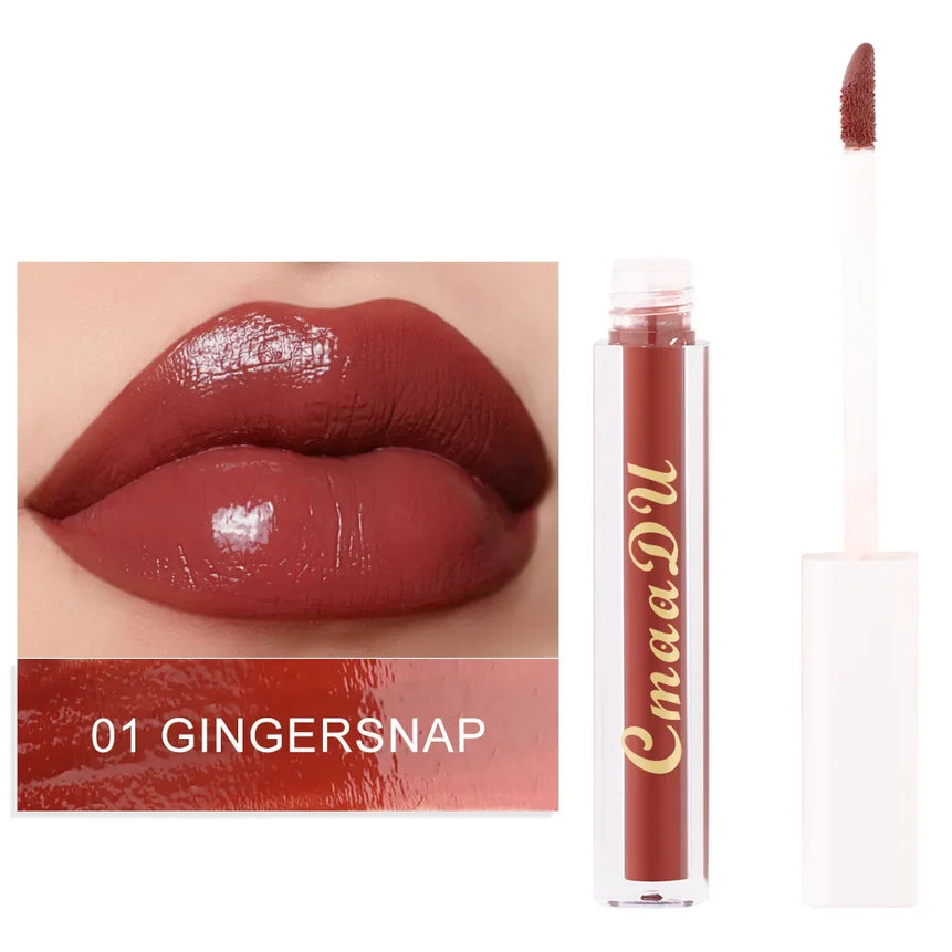 CmaaDu 8Color Lip Gloss Matte Creamy Cup Lipstick Satin Finish Makeup Liquid Lipgloss Lipstick Long Lasting Glossy Lip Cosmetic
