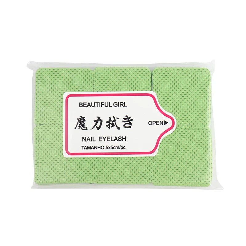 300pcs Lint-Free Eyelash Glue Wipes Paper Gel Remover Clean Month of Bottle Cotton Pads Beauty Cleaning Nail Art Makeup Tools