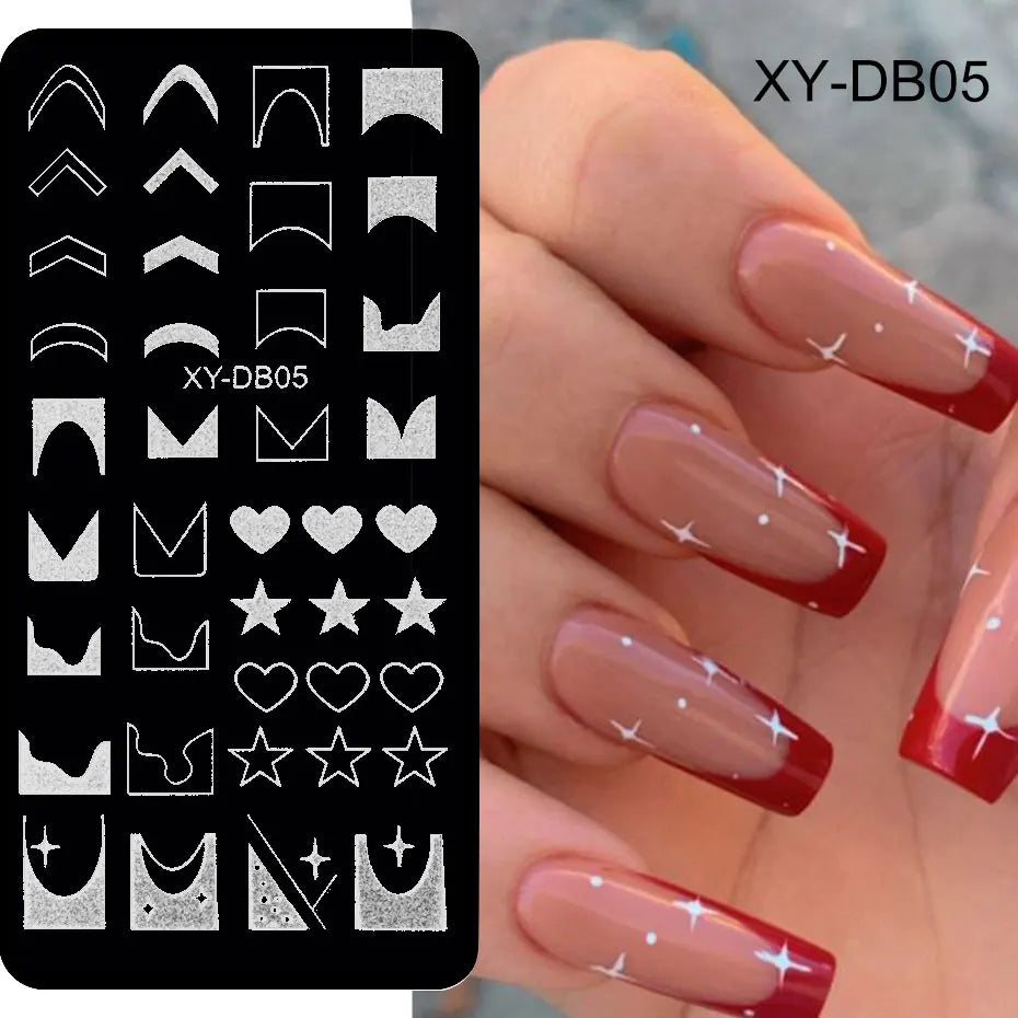 Lace Floral Nail Art Stamping Plate French Wedding Bohemian Style Polish Printing Template Plate Flower Stencils Manicure Tool