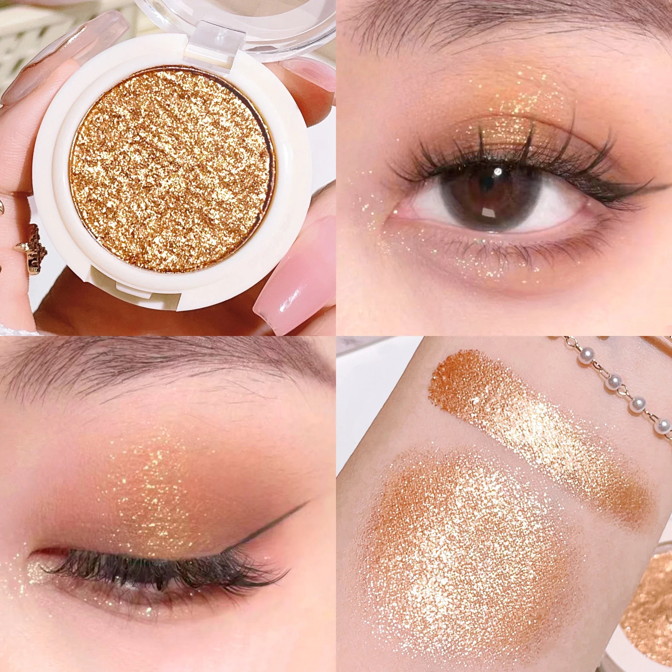 Single-Color Eyeshadow – Matte & Shimmer, High-Pigment, Brightening, Waterproof, Long-Lasting, Soft & Natural Glow Makeup