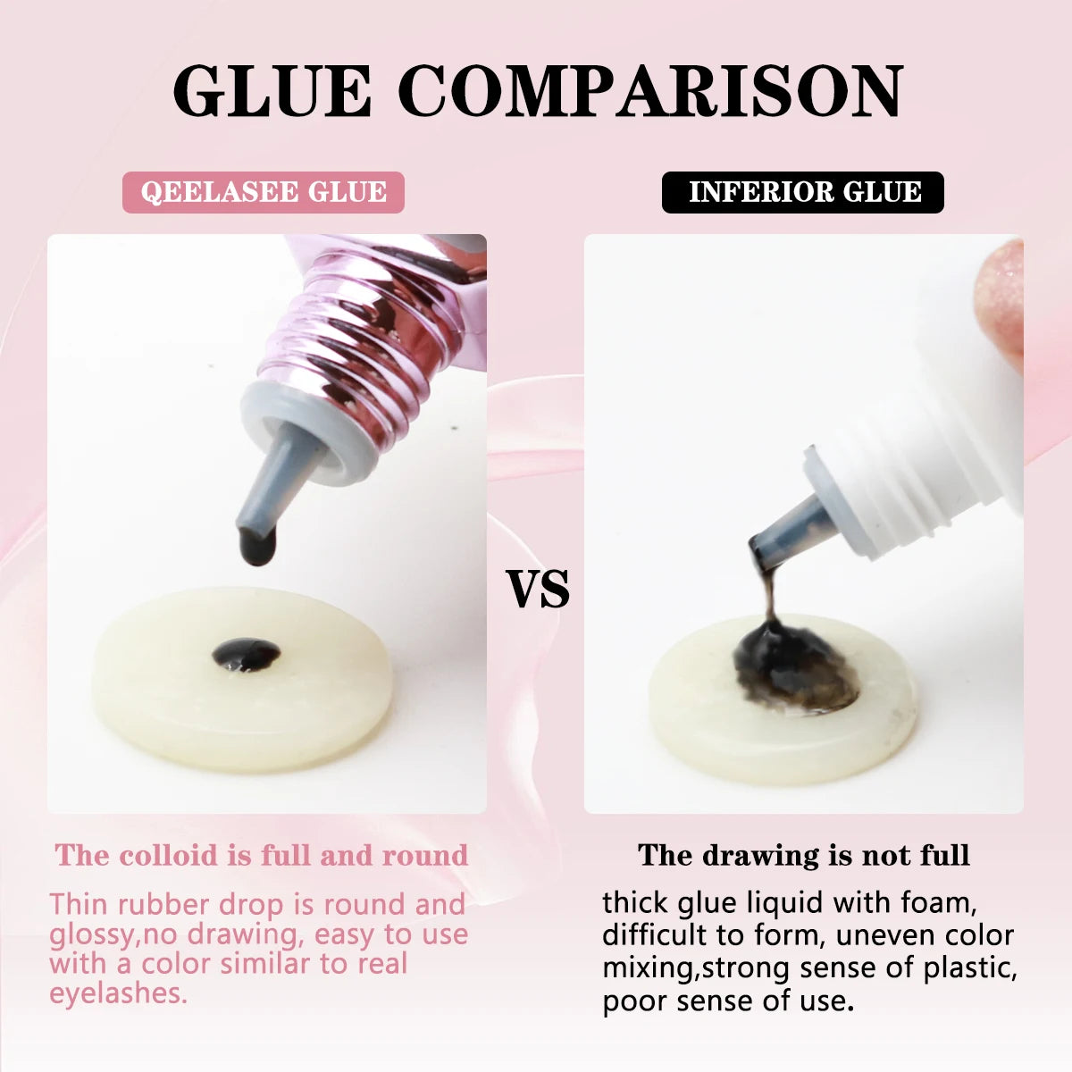 Qeelasee Eyelash Glue 0.3-0.5S Fastest Strongest Waterproof Mild Professional Eyelash Extension Glue