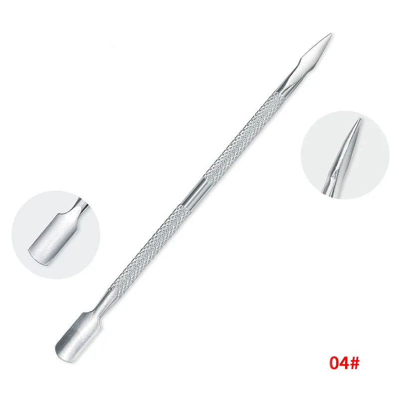 1/4/5/7Pc Professional Stainless Steel Nail Care Tools Double Head Cuticle Pusher Cuticle Nipper Nail Cuticle Remover Accessorie