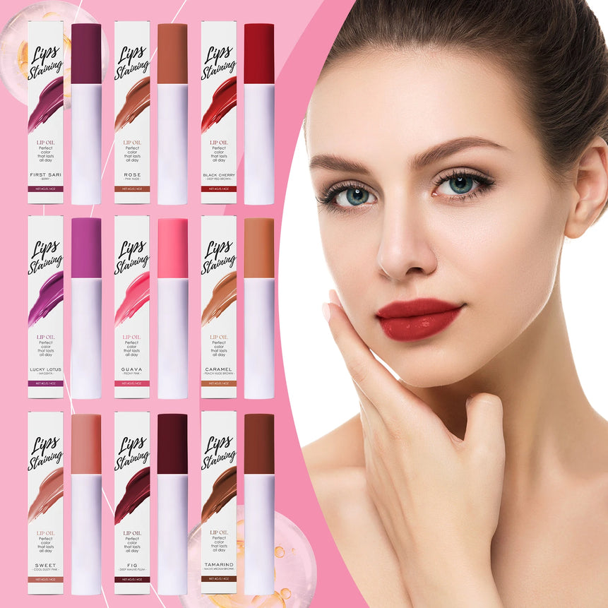 Lips Staining Mirror Lip Oil Gloss Long-Lasting Moisturizing Waterproof Non-stick Cup Makeup Lip Cosmetics Sexy Lips Plumper